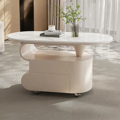 Coffee table COLOR1 White Black Sintered Stone Solid wood htyjj-6613