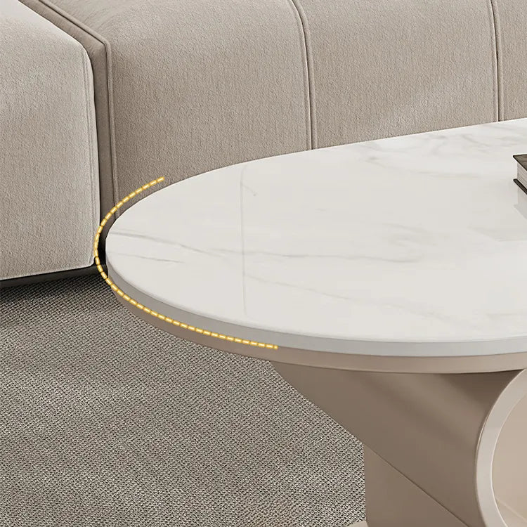 Coffee table COLOR1 White Black Sintered Stone Solid wood htyjj-6613