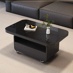 Coffee table Black COLOR1 COLOR2 Tempered glass Solid wood htyjj-6615