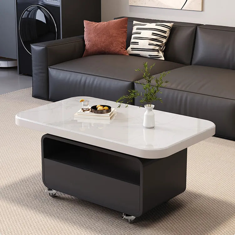 Coffee table Black COLOR1 COLOR2 Tempered glass Solid wood htyjj-6615