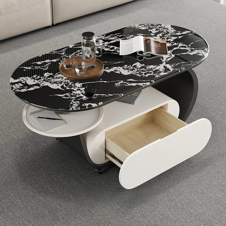 Coffee table COLOR1 COLOR2 COLOR3 Sintered Stone Solid wood htyjj-6616