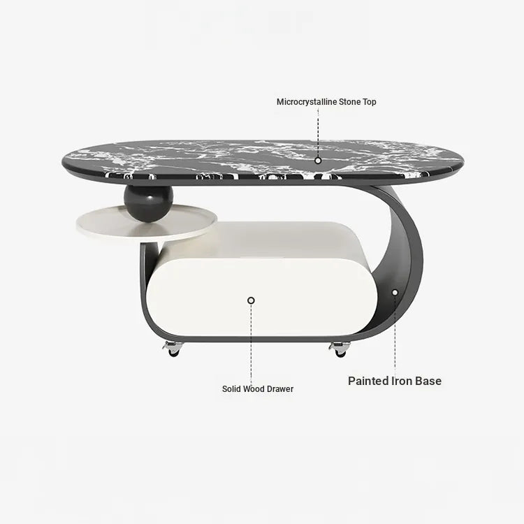 Coffee table COLOR1 COLOR2 COLOR3 Sintered Stone Solid wood htyjj-6616