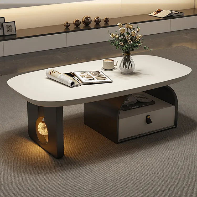 Coffee table Black Brown Eco-friendly Board Synthetic leather htyjj-6617