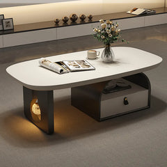 Coffee table Black Brown Eco-friendly Board Synthetic leather htyjj-6617
