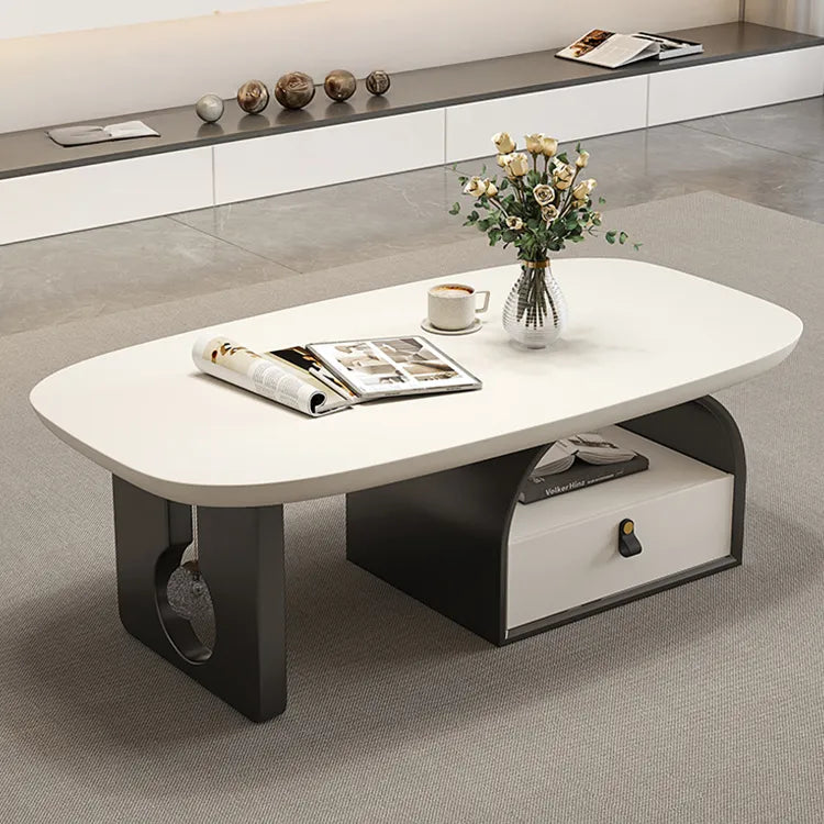 Coffee table Black Brown Eco-friendly Board Synthetic leather htyjj-6617
