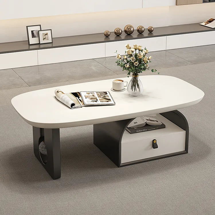 Coffee table Black Brown Eco-friendly Board Synthetic leather htyjj-6617