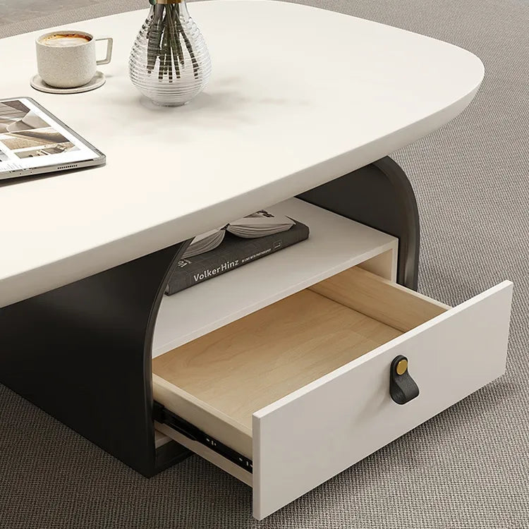 Coffee table Black Brown Eco-friendly Board Synthetic leather htyjj-6617