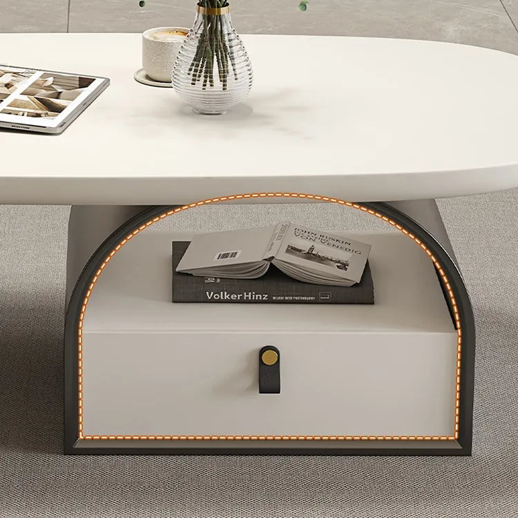 Coffee table Black Brown Eco-friendly Board Synthetic leather htyjj-6617