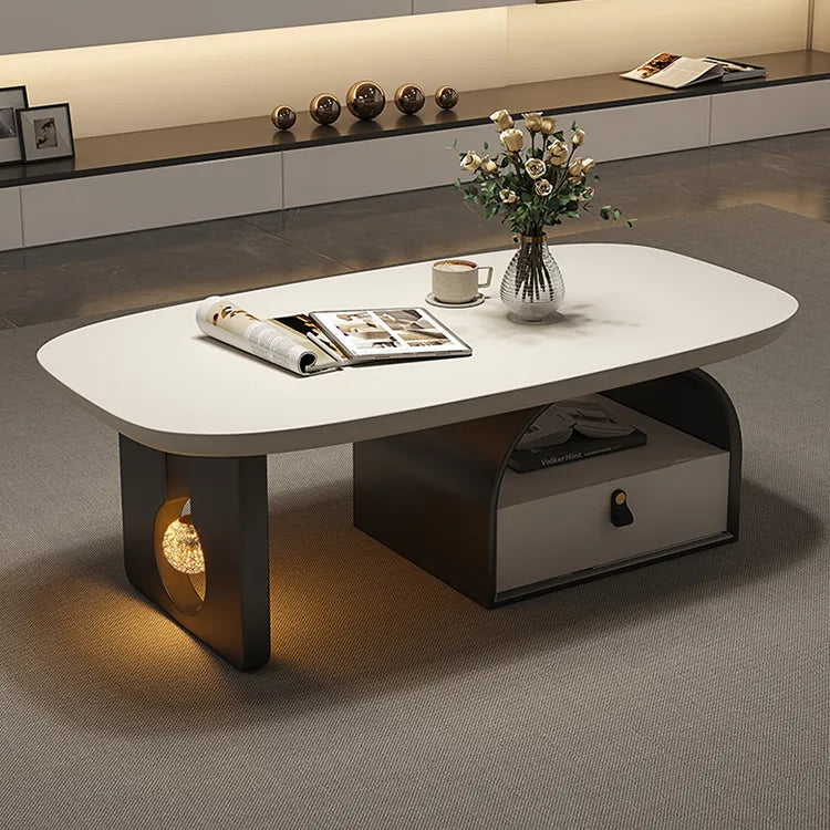 Coffee table Black Brown Eco-friendly Board Synthetic leather htyjj-6617