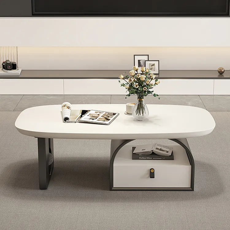 Coffee table Black Brown Eco-friendly Board Synthetic leather htyjj-6617