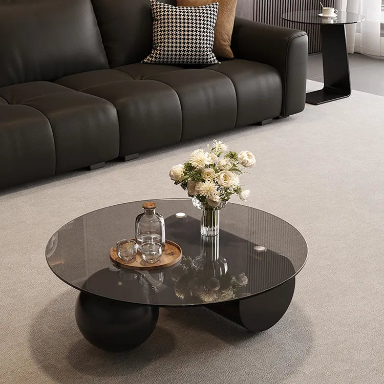 Coffee table Gray Tempered glass htyjj-6619