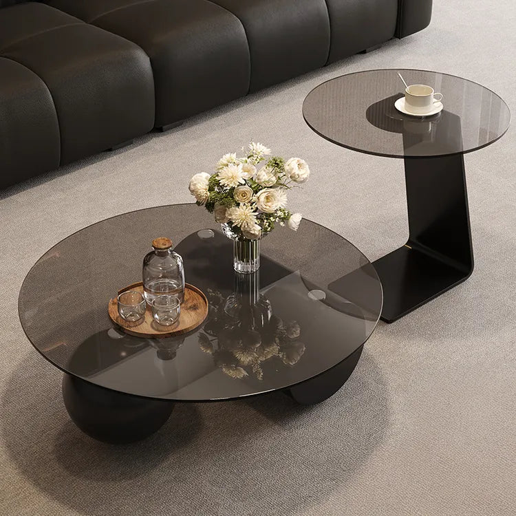 Coffee table Gray Tempered glass htyjj-6619