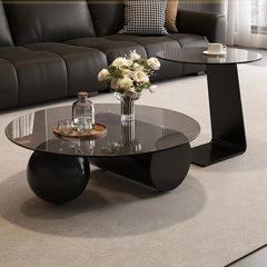 Coffee table Gray Tempered glass htyjj-6619