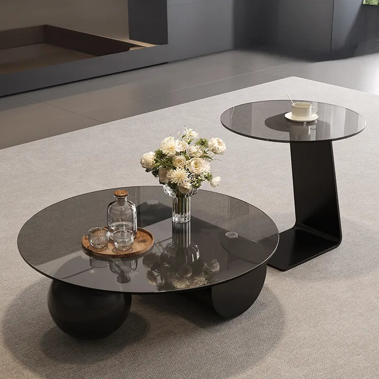 Coffee table Gray Tempered glass htyjj-6619