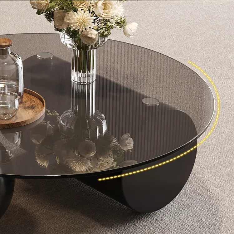 Coffee table Gray Tempered glass htyjj-6619