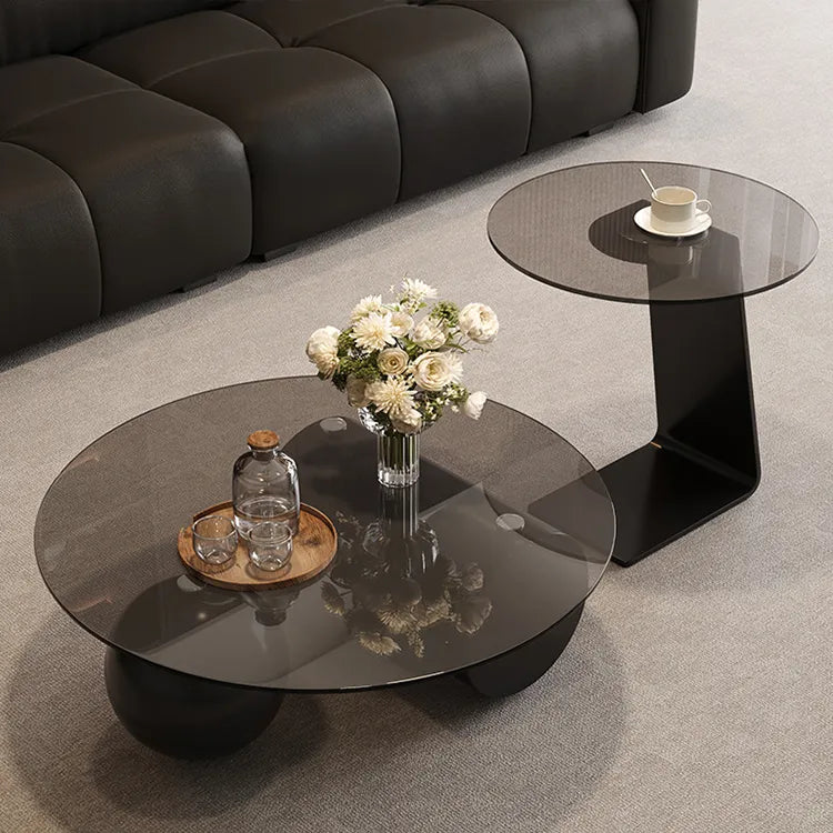 Coffee table Gray Tempered glass htyjj-6619