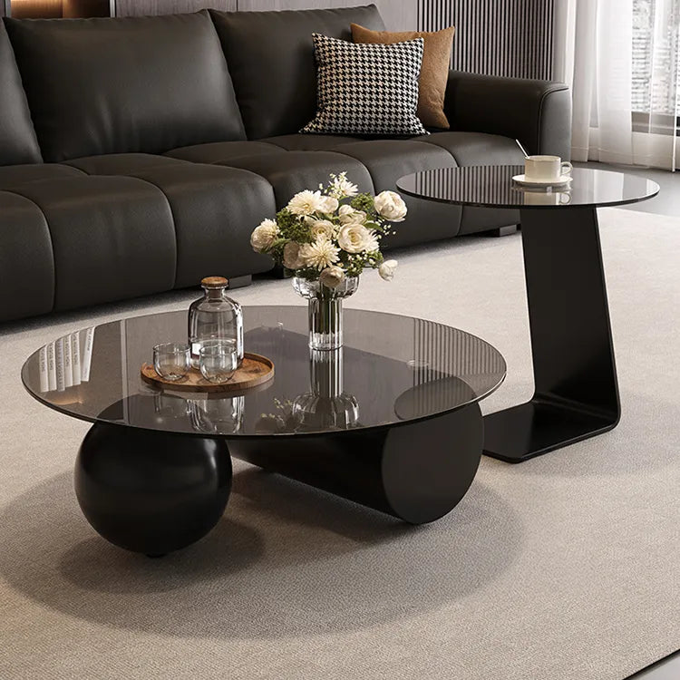 Coffee table Gray Tempered glass htyjj-6619
