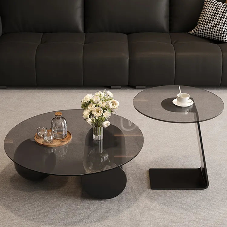 Coffee table Gray Tempered glass htyjj-6619