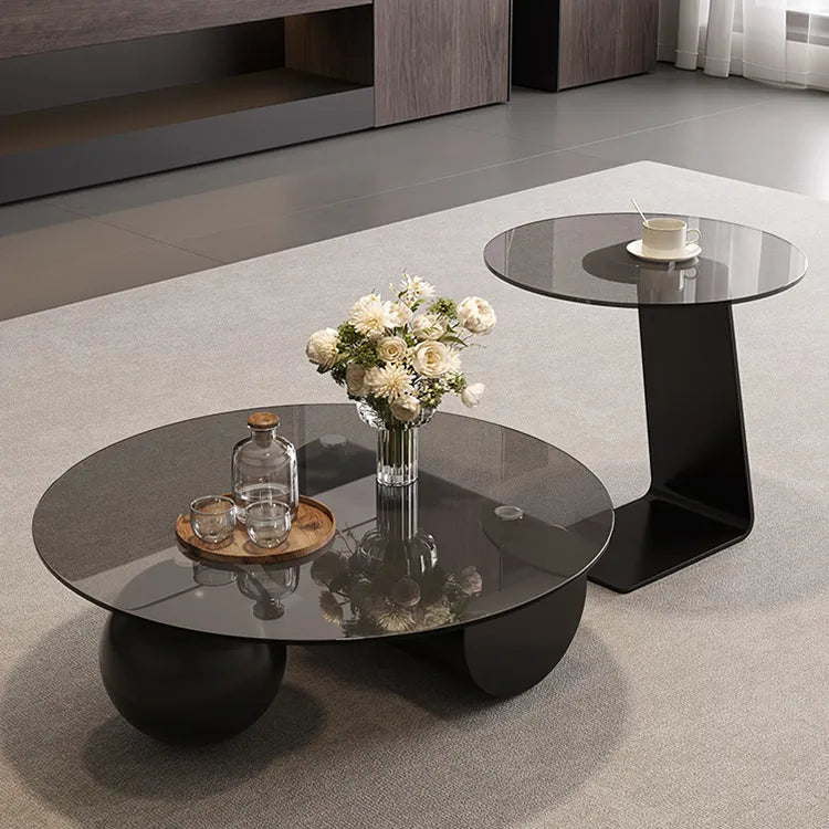 Coffee table Gray Tempered glass htyjj-6619