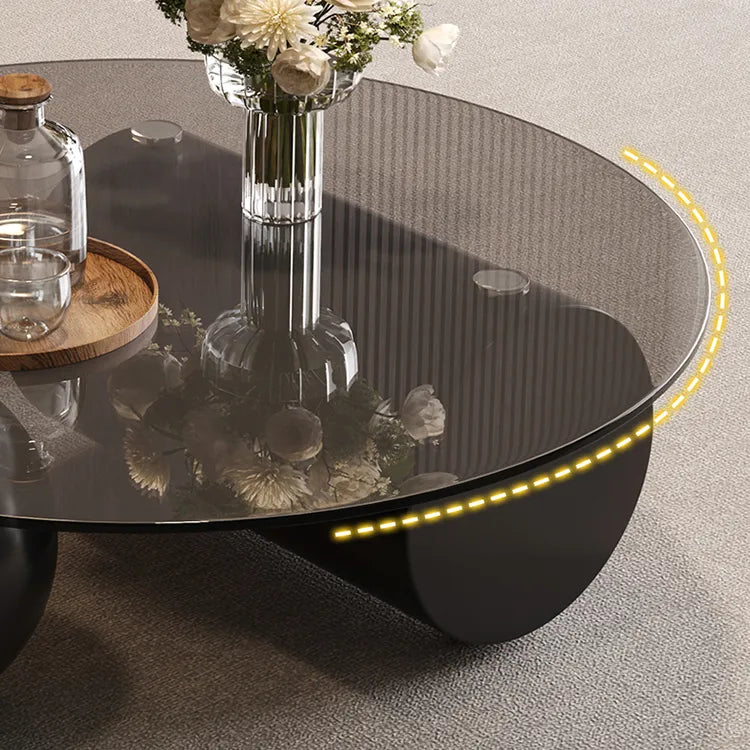 Coffee table Gray Tempered glass htyjj-6619