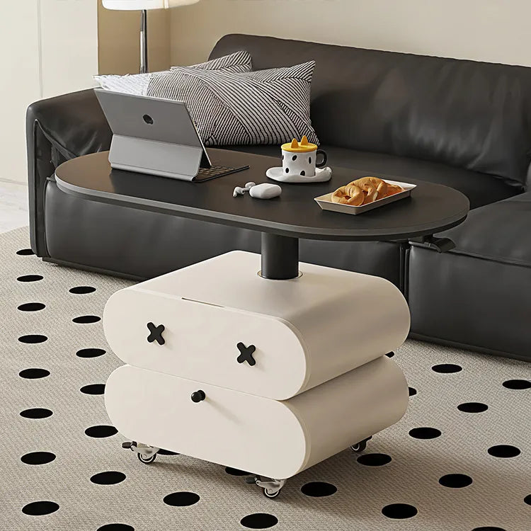 Coffee table Black Sintered Stone Solid wood htyjj-6622