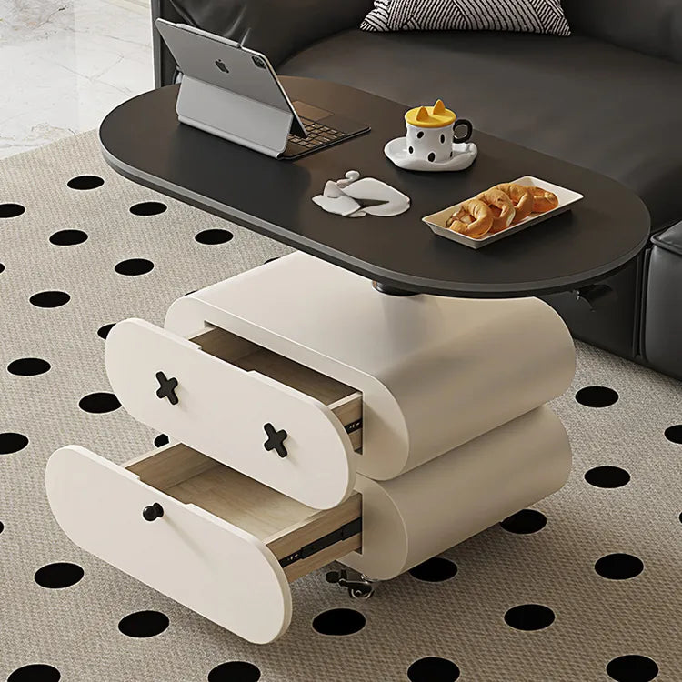 Coffee table Black Sintered Stone Solid wood htyjj-6622