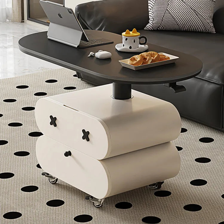 Coffee table Black Sintered Stone Solid wood htyjj-6622