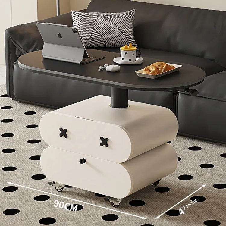 Coffee table Black Sintered Stone Solid wood htyjj-6622
