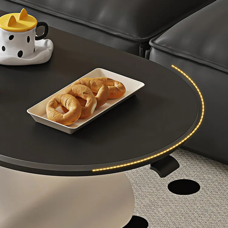 Coffee table Black Sintered Stone Solid wood htyjj-6622