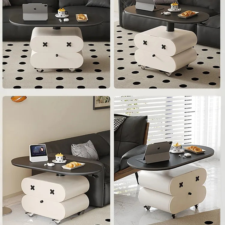 Coffee table Black Sintered Stone Solid wood htyjj-6622