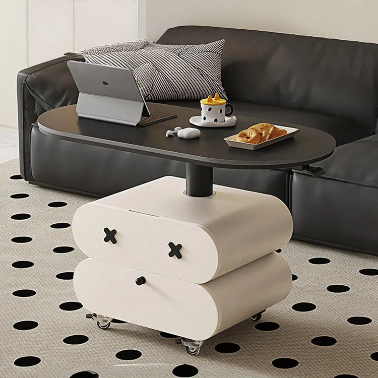 Coffee table Black Sintered Stone Solid wood htyjj-6622