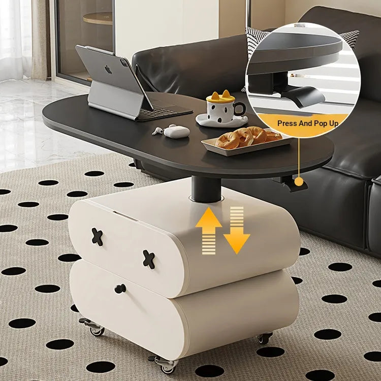 Coffee table Black Sintered Stone Solid wood htyjj-6622