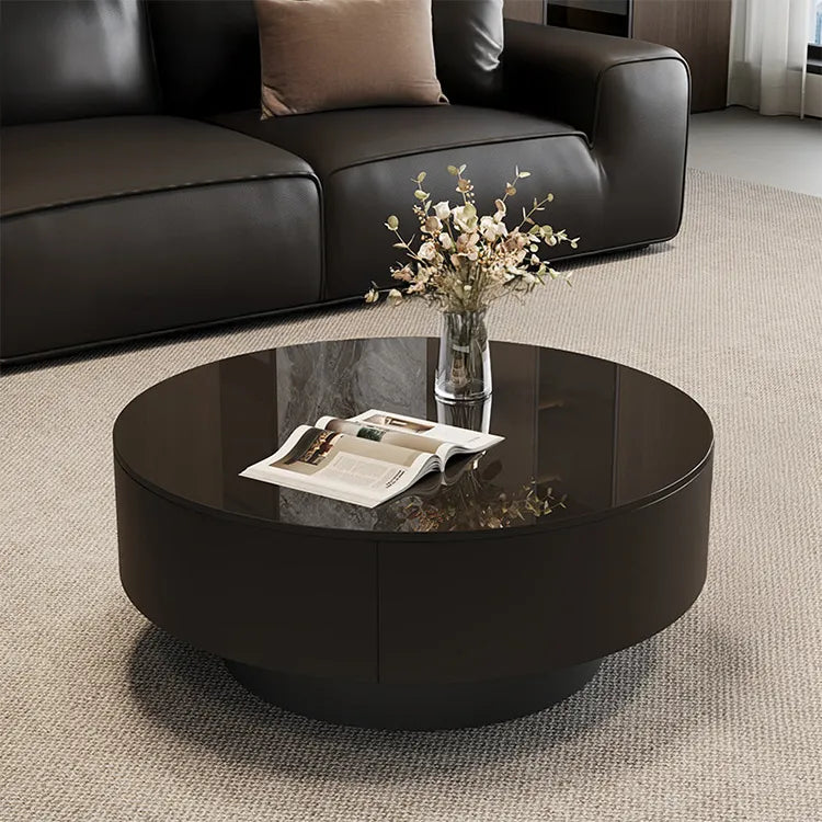 Coffee table Black COLOR1 COLOR2 Tempered glass Solid wood htyjj-6623-2