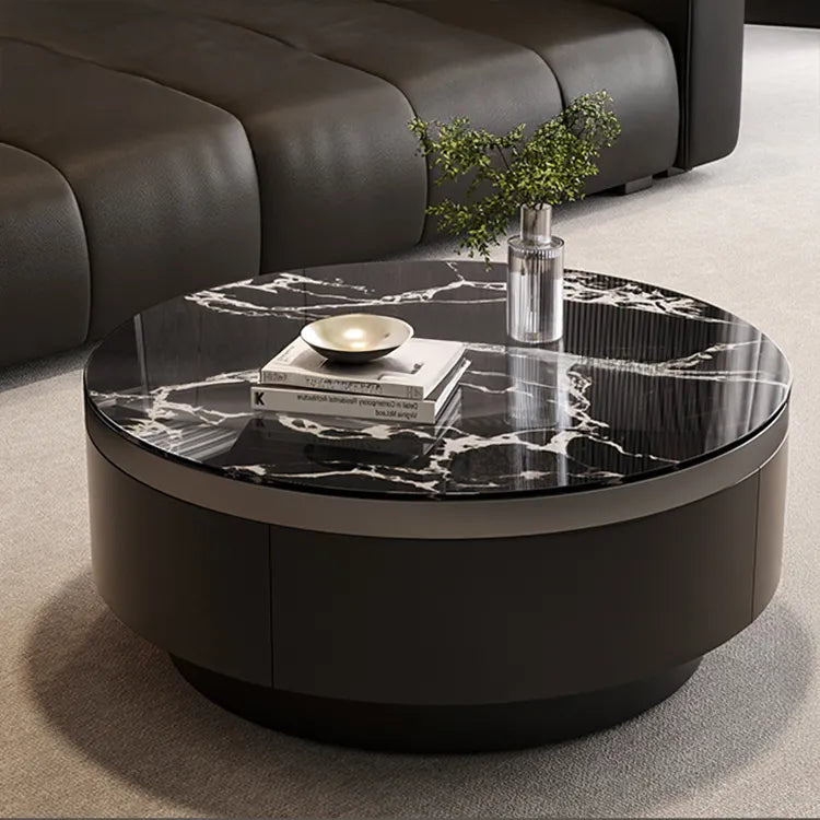 Coffee table Black COLOR1 COLOR2 Tempered glass Solid wood Eco-friendly Board htyjj-6623