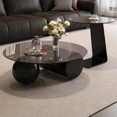 Coffee table Gray Brown Tempered glass htyjj-6628
