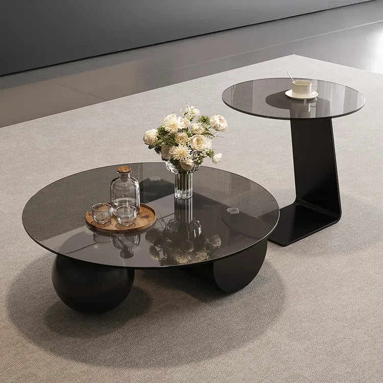 Coffee table Gray Brown Tempered glass htyjj-6628