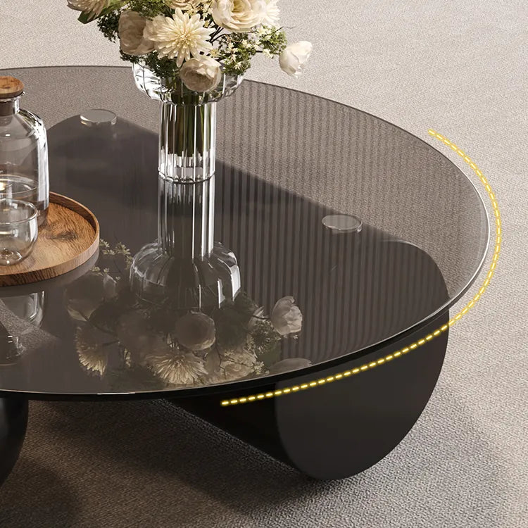 Coffee table Gray Brown Tempered glass htyjj-6628
