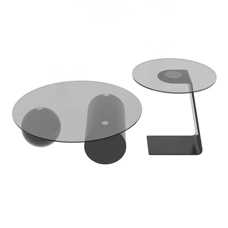 Coffee table Gray Brown Tempered glass htyjj-6628