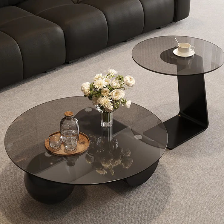 Coffee table Gray Brown Tempered glass htyjj-6628