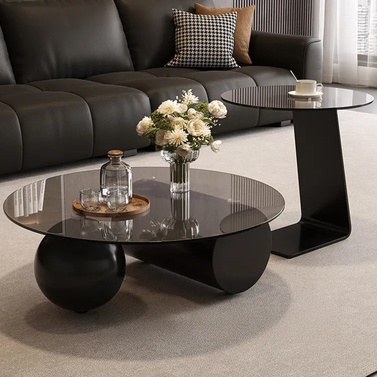 Coffee table Gray Brown Tempered glass htyjj-6628
