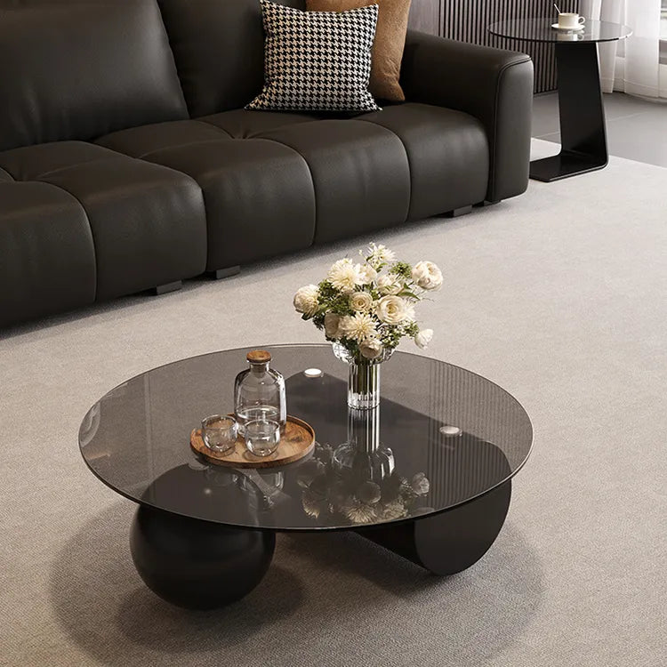 Coffee table Gray Brown Tempered glass htyjj-6628