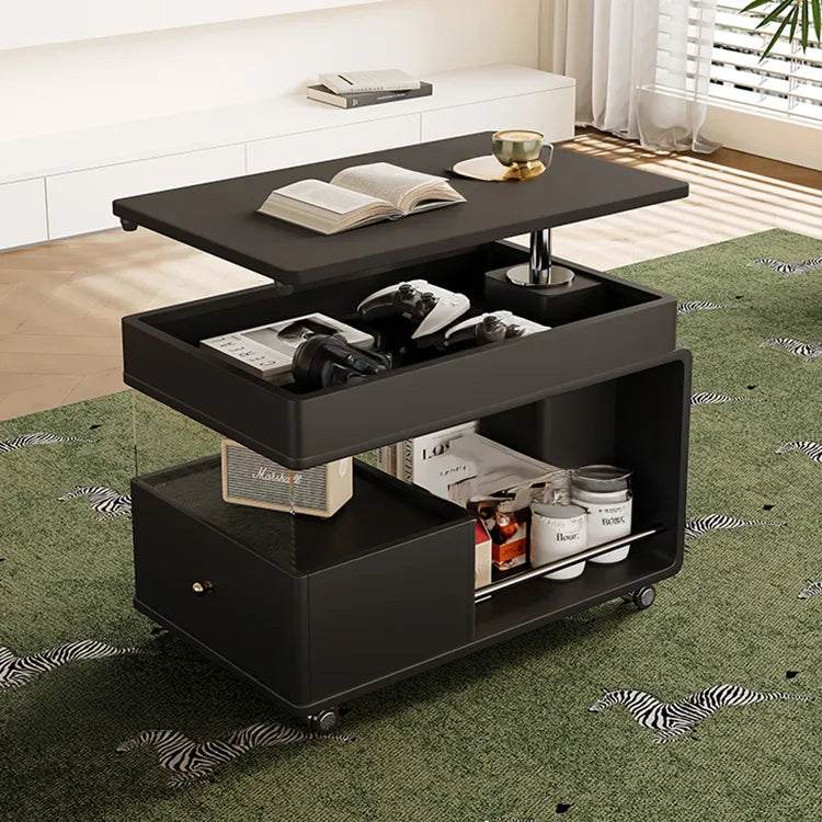 Coffee table Black Solid wood Multi-layer board htyjj-6629