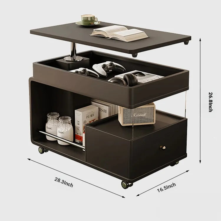 Coffee table Black Solid wood Multi-layer board htyjj-6629