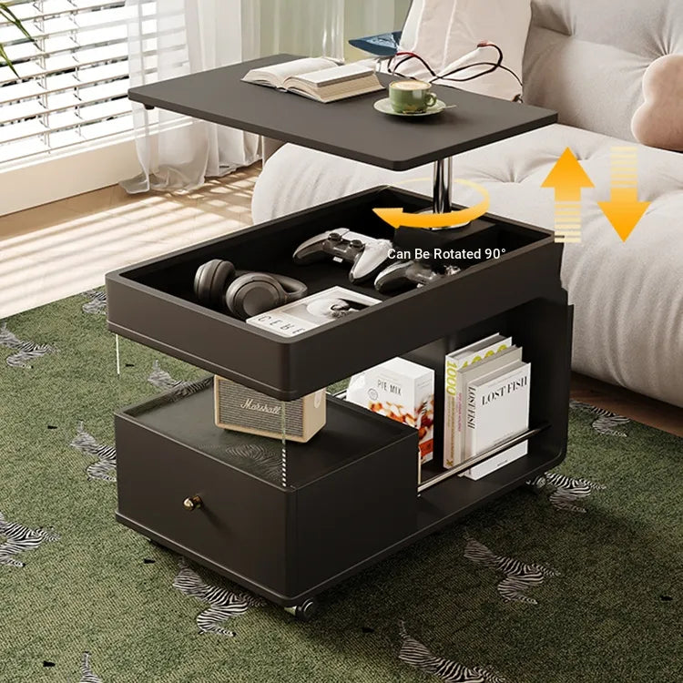 Coffee table Black Solid wood Multi-layer board htyjj-6629