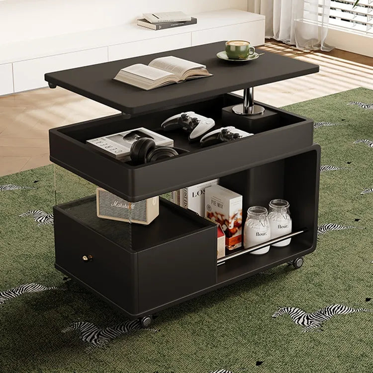 Coffee table Black Solid wood Multi-layer board htyjj-6629