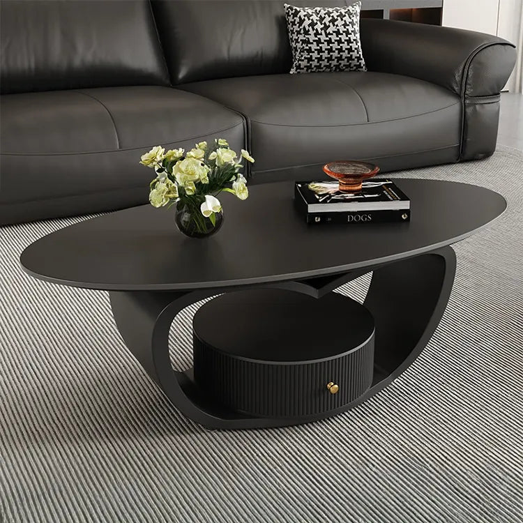 Coffee table Black COLOR1 Sintered Stone Solid wood htyjj-6630