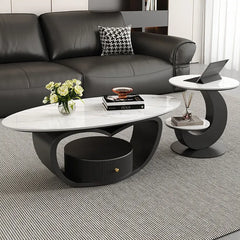 Coffee table Black COLOR1 Sintered Stone Solid wood htyjj-6630