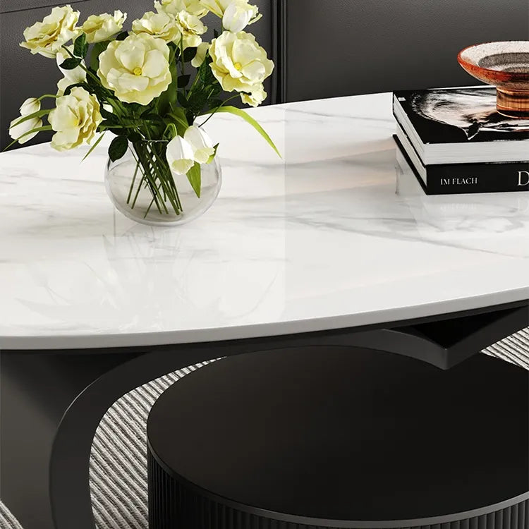 Coffee table Black COLOR1 Sintered Stone Solid wood htyjj-6630