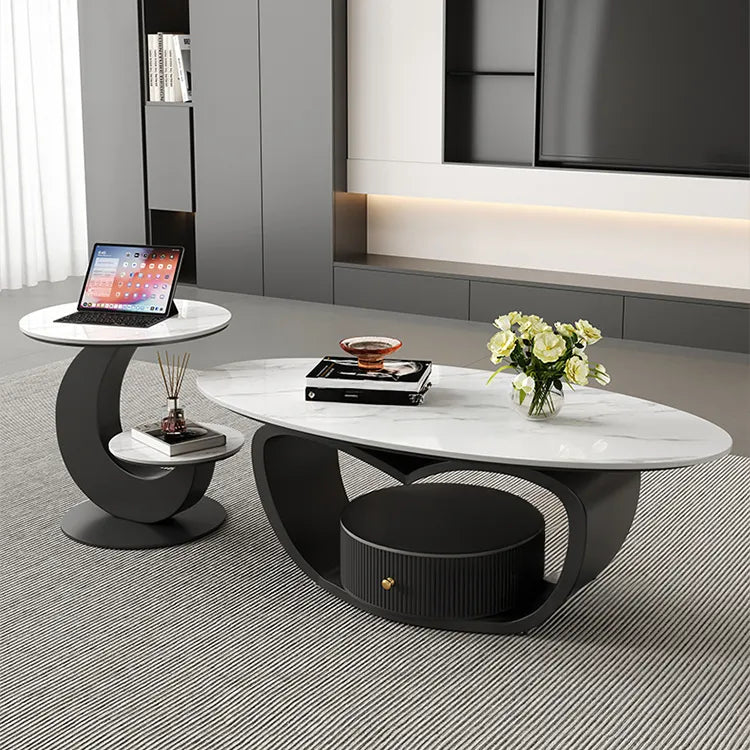 Coffee table Black COLOR1 Sintered Stone Solid wood htyjj-6630