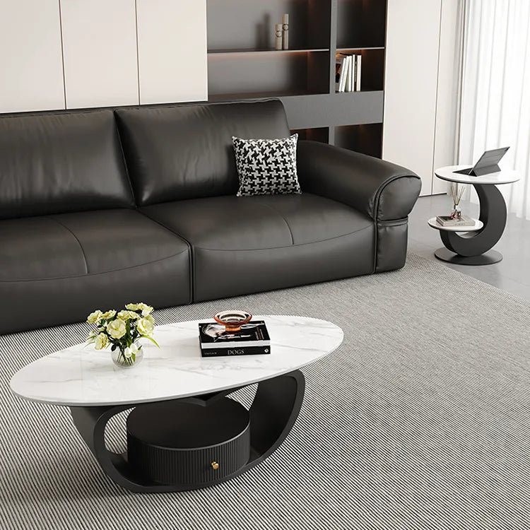 Coffee table Black COLOR1 Sintered Stone Solid wood htyjj-6630